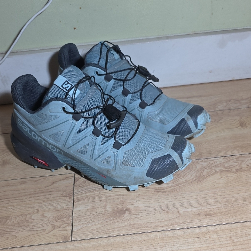 SALOMON trail running shoes SPEEDCROSS 5 W light blue/dark blue size 7